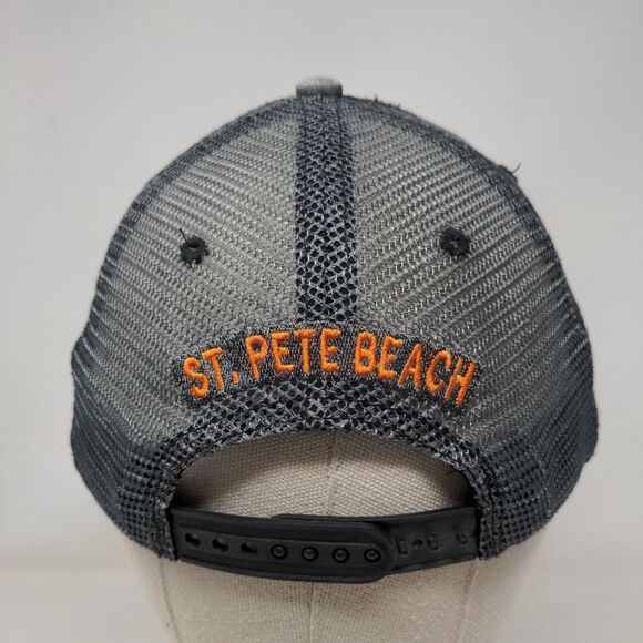 Florida St. Pete Beach Snapback Trucker Hat Gray OSFA Embroidered Mesh Back - Picture 5 of 7